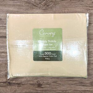New CANOPY Egyptian Cotton Twill FULL Size 4-PC Sheet Set Tan Gold Plat Fitted+